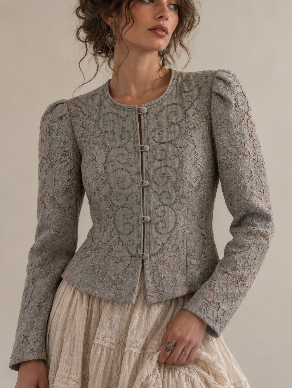 Vintage Morton Myles Embroidered Victorian Jacket Size S Blazer